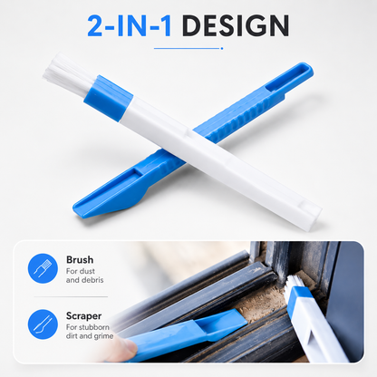 2 PCS Window Groove Cleaning Brush Set + Sliding Tray Brush (FREE)