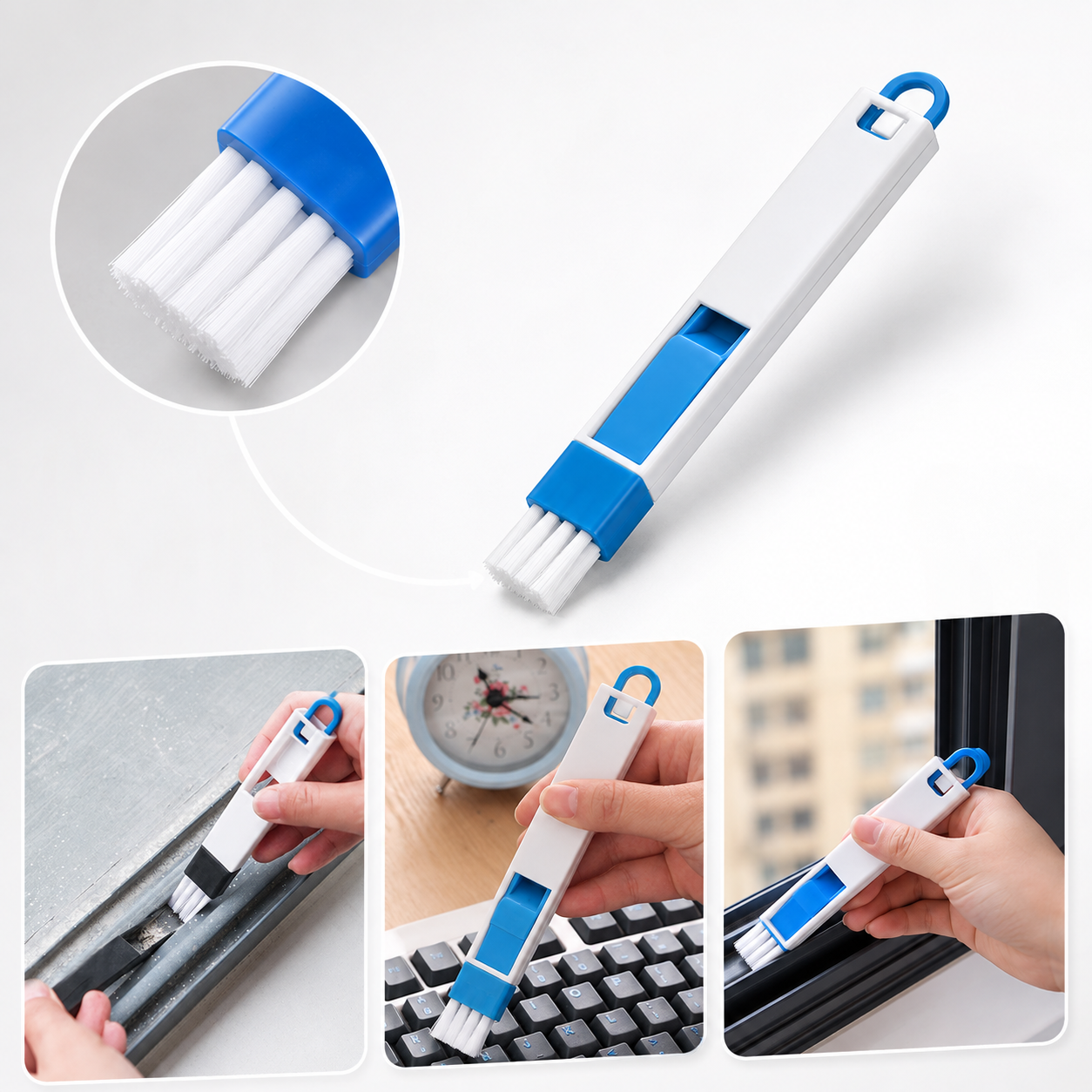 2 PCS Window Groove Cleaning Brush Set + Sliding Tray Brush (FREE)