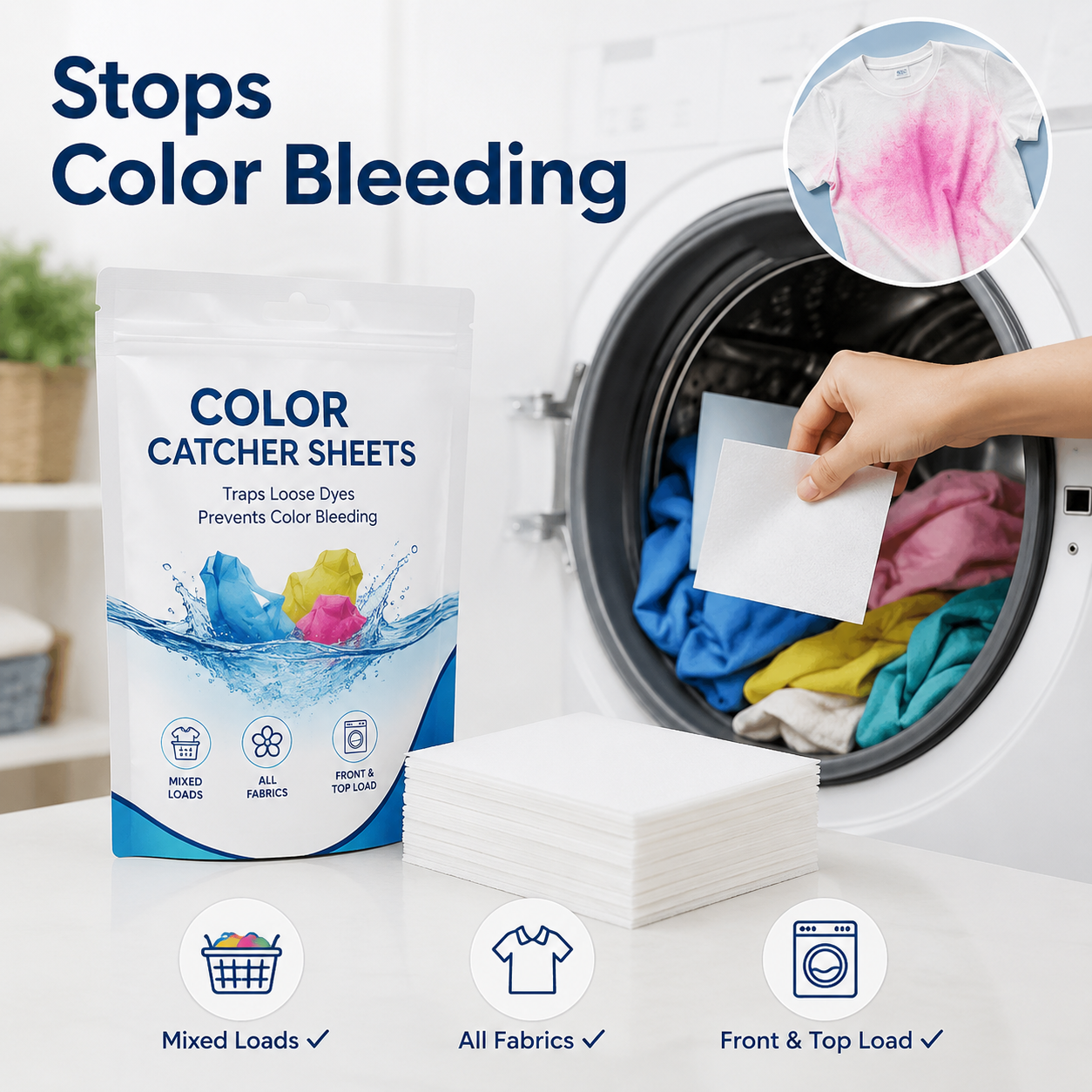Dirt & Color Catcher Laundry Sheets – 50 Sheets