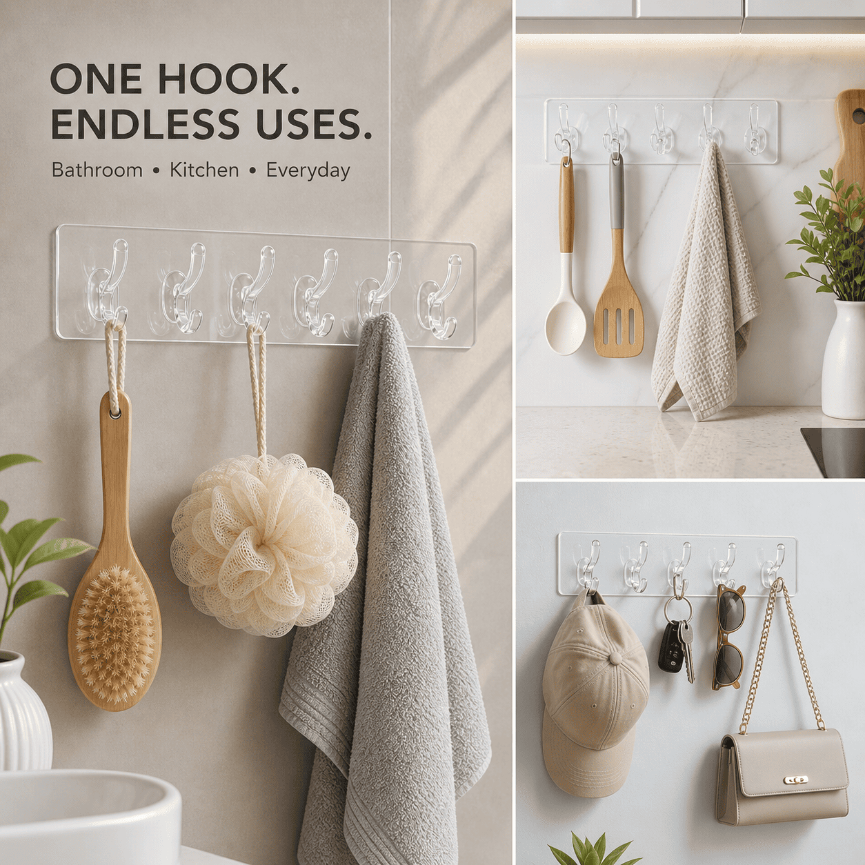 Heavy-Duty Wall Hook Set – 2×6 Hook Strips + 10 Bonus Hooks