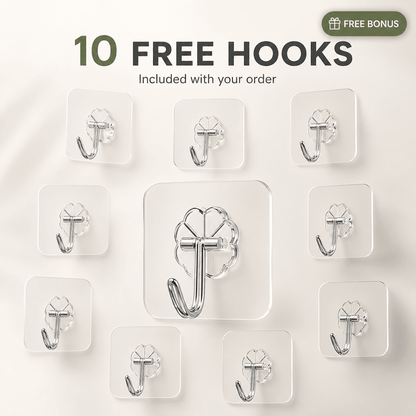 Heavy-Duty Wall Hook Set – 2×6 Hook Strips + 10 Bonus Hooks