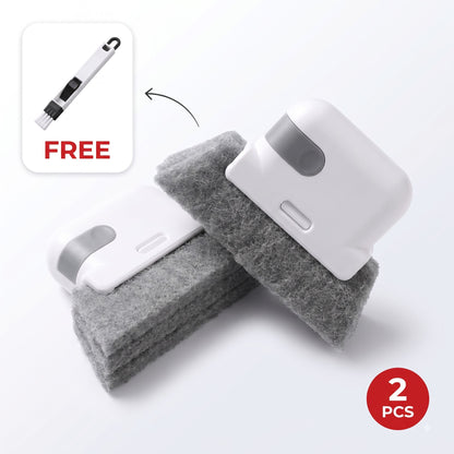 2 PCS Window Groove Cleaning Brush Set + Sliding Tray Brush (FREE)