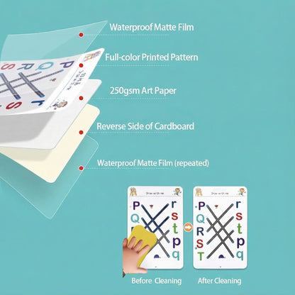 64 Pages Magic Writing Book + (Free 3 Markers & Eraser)